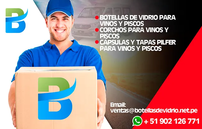 BOTELLAS DE VIDRIO EN PERÚ | Para: ✔️Licores ✔️Vino ✔️Cerveza ✔️Pisco ✔️Refrescos, etc. ☎ +51 902 126 771