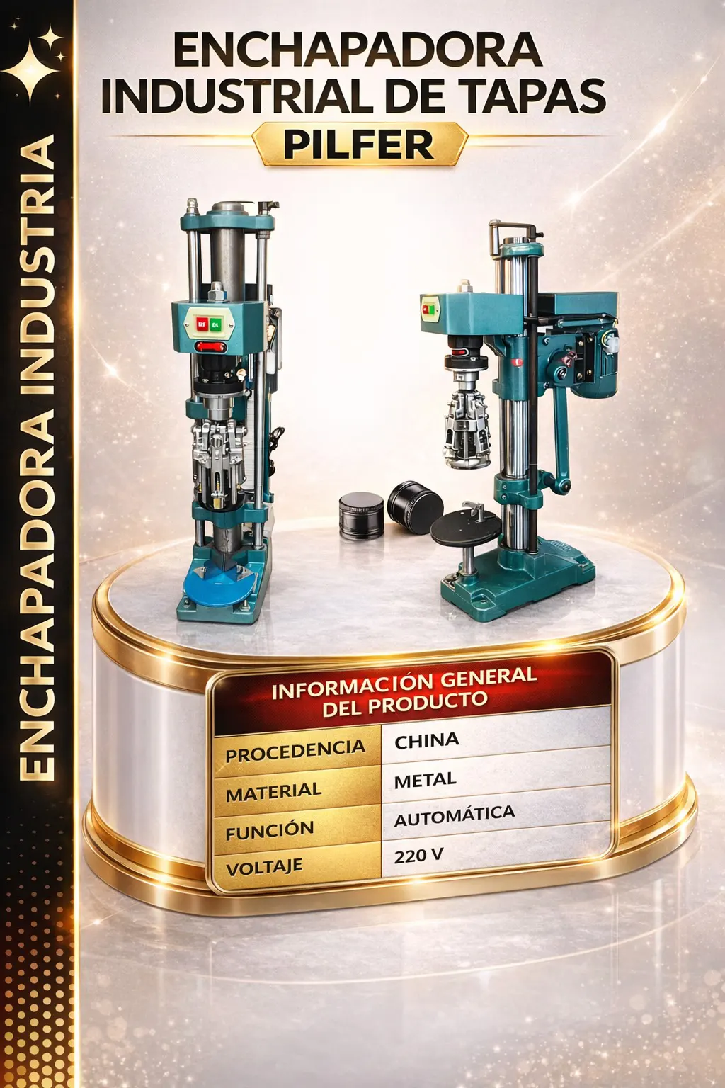 Enchapadora Industrial de tapas Pilfer en Perú